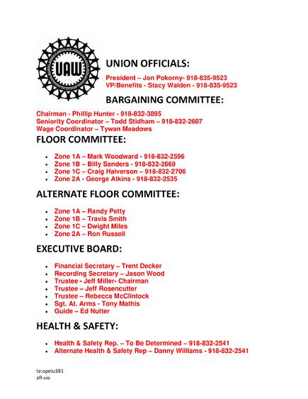 UAW Local 952 Home Page